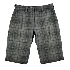 Nike Golf Shorts Womens 6‎ Tour Performance Dri-Fit  Grey Plaid Stretch Pockets